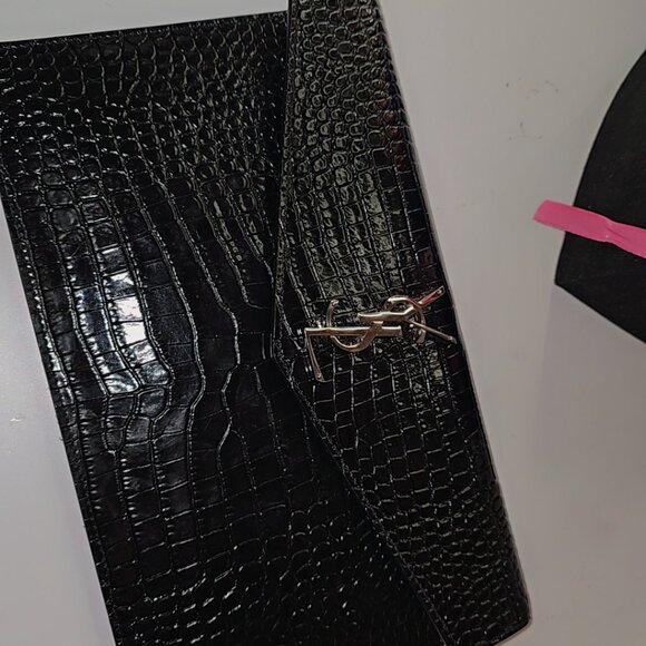 Saint Laurent Uptown Croc Effect Leather Poutch - Picture 4 of 7